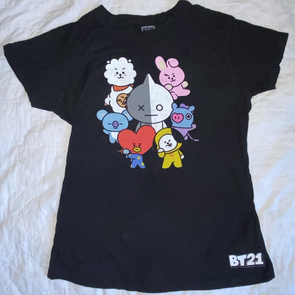 BTS Characters Black T-Shirt